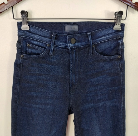 MOTHER The Mid Rise Dazzler Ankle Jeans 24 Now Or Never Dark Wash - Picture 3 of 11